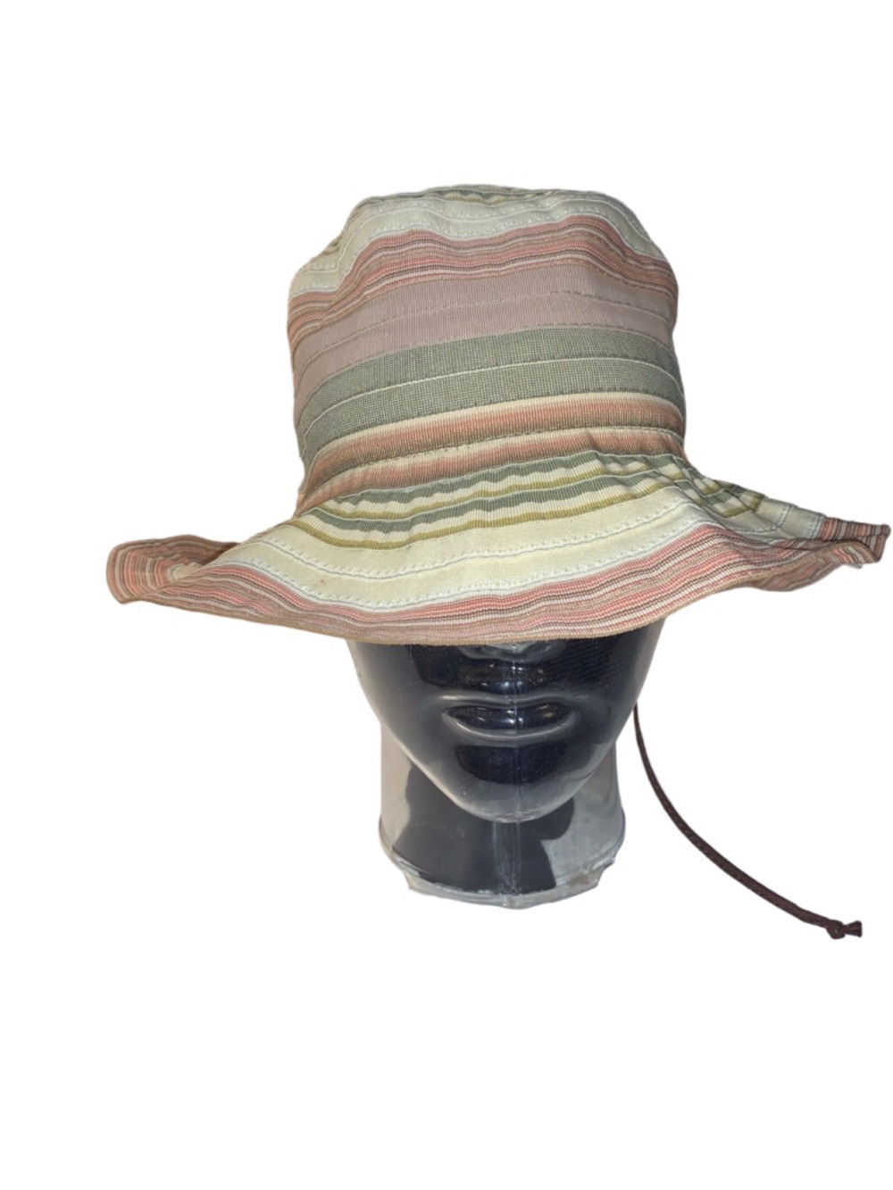 Women's Wallaroo Hat Company Striped Bucket Hat One Size Beige Multicolor